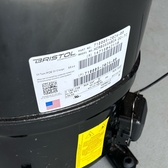 Bristol HCR Reciprocating Compressor, Model Number: HCRB353ABCA - Picture 7 of 8